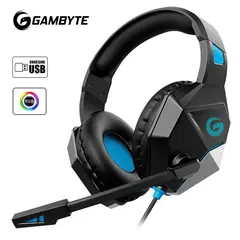 GAMBYTE - AUDIFONO PARA JUEGOS 7.1 FROST DEATH AZUL USB LUZ LED RGB