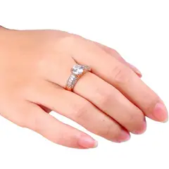 GENERICO - Anillo de Compromiso Shiny Deluxe Bañado Oro18K Aniversario Genieka