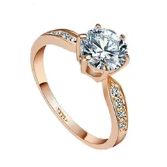 GENERICO - Anillo Compromiso Imperial Deluxe Bañado Oro 18K Aniversario - Genieka