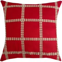 GENERICO - Funda Cojín Navideño Cuadros Plateados 40 x 40