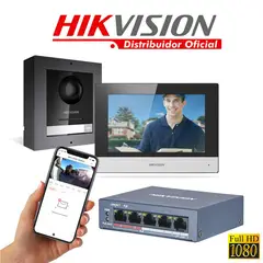 HIKVISION - KIT VIDEO PORTERO IP 2 MEGAPIXELES PANTALLA TACTIL DS-KIS602