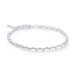 AMBAR JOYERIA - Pulsera Trenzas Bolitas Plata 925