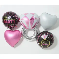 GENERICO - Set x 5 globos anillo rosado despedida de soltera