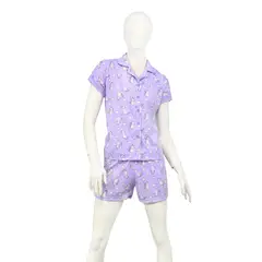 GENERICO - Pijama Camisero Short Cats Lila Inga Pijamas