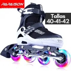 PAPAISON - Patines Lineales Ajustables Adultos A06 BK Tallas 40-41-42