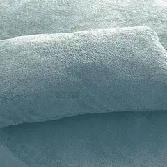 GENERICO - 3 piezas Colcha de peluche y funda para almohadas full verde cemento