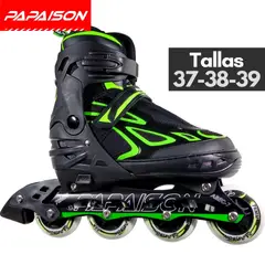 PAPAISON - Patines Lineales Ajustables Clásicos F08 GN Tallas 37-38-39