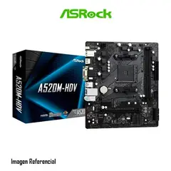 ASROCK - PLACA A520M-HDV AMD RYZEN AM4 P/N:90-MXBE50-A0UAYZ
