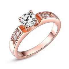 GENERICO - Anillo de Compromiso Luxury Bañado Oro 18K Aniversario Navidad Genieka