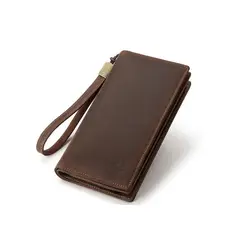 GENERICO - Cartera Billetera de Mano de Cuero Genuino Humerpaul Marron