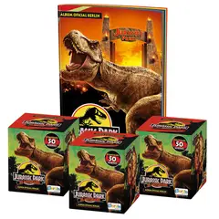 EDITORIAL BERLIN - Jurassic Park 30 años, 1 Álbum Tapa Blanda + 3 Cajitas (150 Sobres)