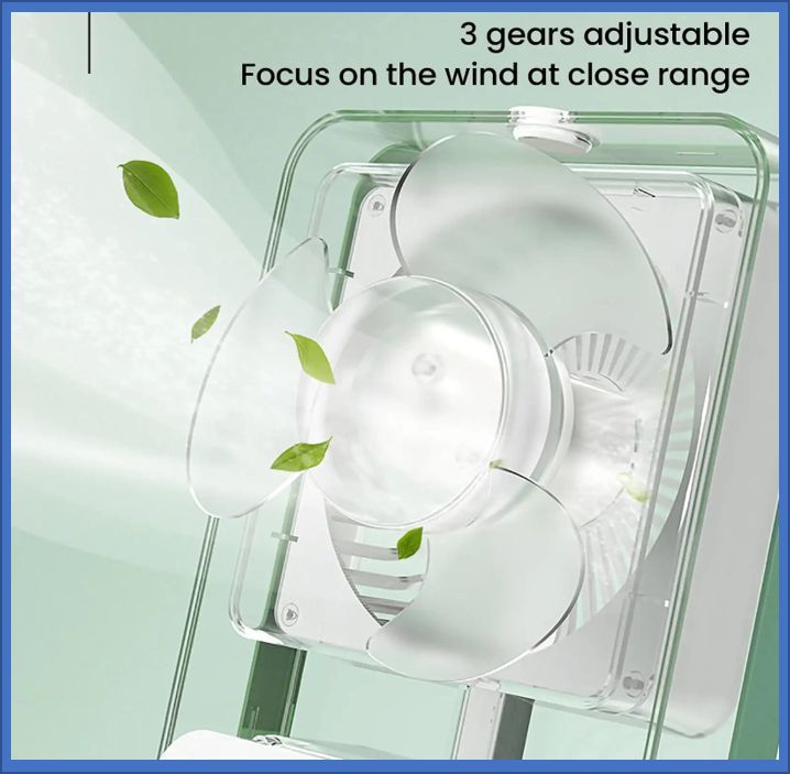 Ventilador y humidificador portatil color verde