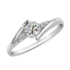 GENERICO - Anillo de Compromiso Infinito Bañado en Oro Blanco 18K Novia - Genieka