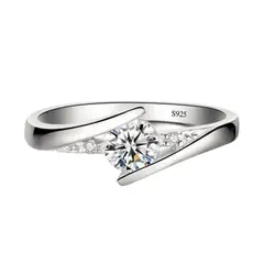 GENERICO - Anillo Compromiso Infinito Bañado en Oro Blanco18K Aniversario Genieka