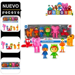 POCOYO - Set de Figuras Articulables y sus Amigos 6pcs