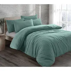 GENERICO - EDREDON DE PELUCHE PELO CORTO QUEEN CEMENTO