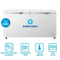 INDURAMA - Congeladora CI-420BL Defrost 420L Blanco