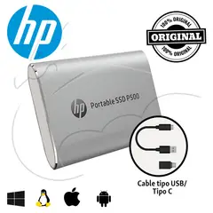 HP - Unidad de estado sólido externo SSD P500 1TB, Usb 3.1 Tipo C, gris