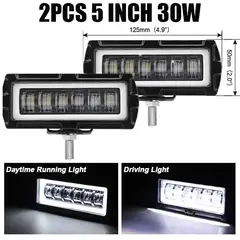 JET - Par De Faro 12 Led Luz Blanco y Ambar con Ojo de Ángel 9D