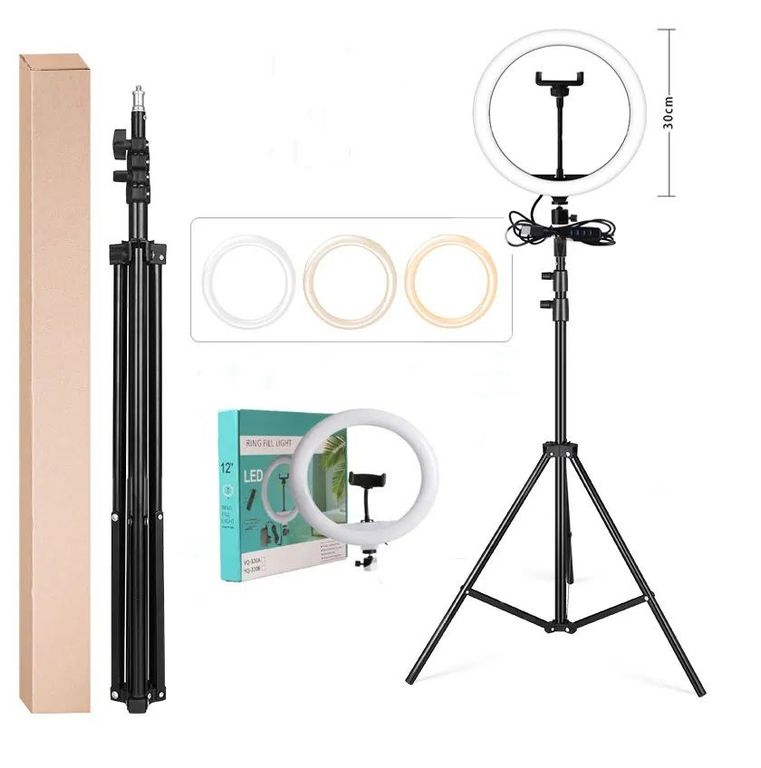 Aro anillo luz led de 30cm Tripode 2.10mt + Soporte Celular