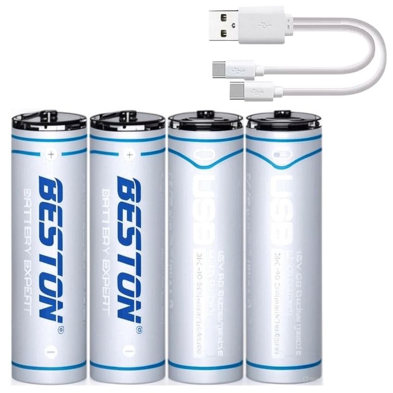 Pila AA Usb Recargable Litio Tipo C 2200mAw x 04 Unidad