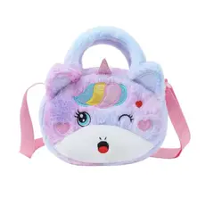GENERICO - Bolso para Niñas de Unicornio Lila con Luces Led