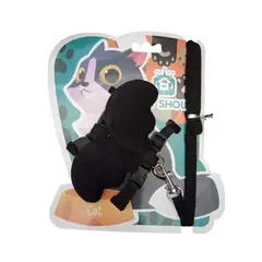 GENERICO - Arnés alas de ángel para gatos o cachorros negro talla S