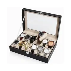 GENERICO - Caja Organizador Porta Relojes de 12 Compartimientos
