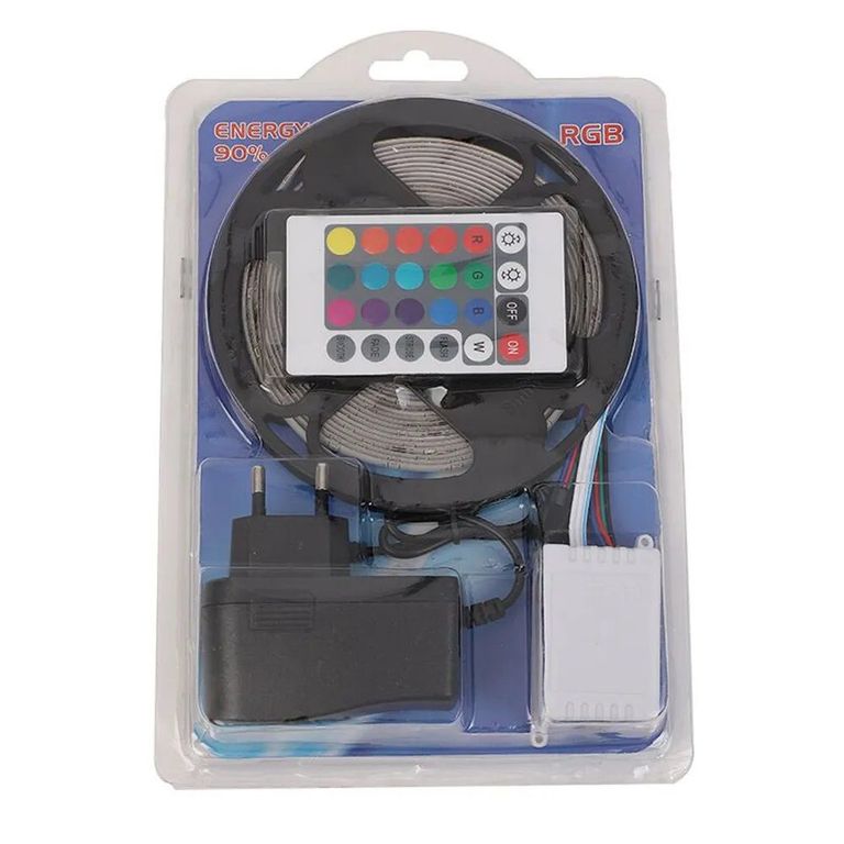 Tira de luces LED de 5 Metros de 12V, 2835 RGB, 60 Luces de Color