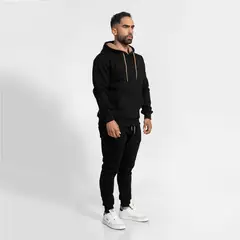 GENERICO - Conjunto buzo de algodón polera y jogger para hombre negro Arcoi