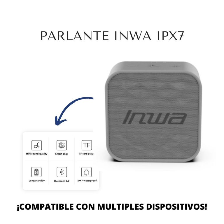 Parlante Portátil INWA IPX7 Plomo