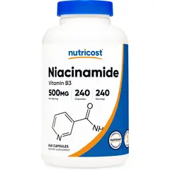 NUTRICOST - Niacinamida (vitamina B3) 500 mg, 240 cápsulas