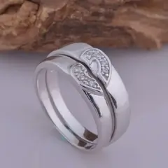 GENERICO - Aro de Alianzas Matrimonio Corazon Hombre Bañado Plata S925 Genieka