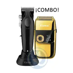 KEMEI - Combo Cortadora KM-2296 y Afeitadora KM-2028