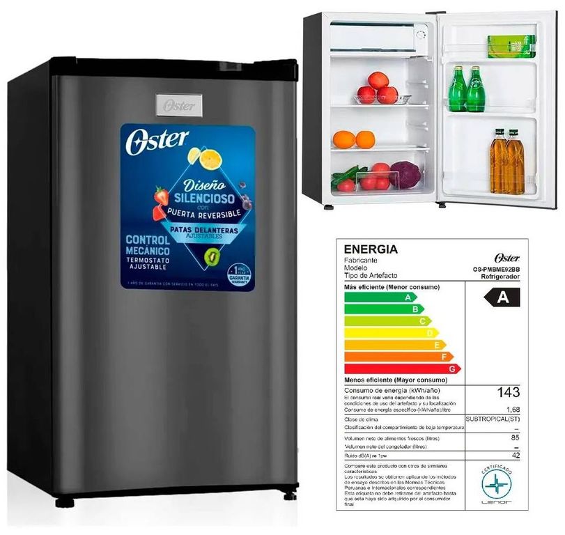 Frigobar OS-PMBME92BB Gris 85L