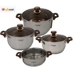 LUISSANT - Juego De Ollas Acero Inoxidable 7 Piezas