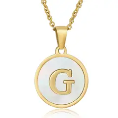 GENERICO - Collar Inicial Nácar con corazón letra g