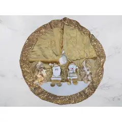 GENERICO - Piso de arbol alfombra farda color dorado