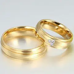 GENERICO - Aro Alianzas de Matrimonio Deluxe Mujer Bañado Oro18K Novia Genieka