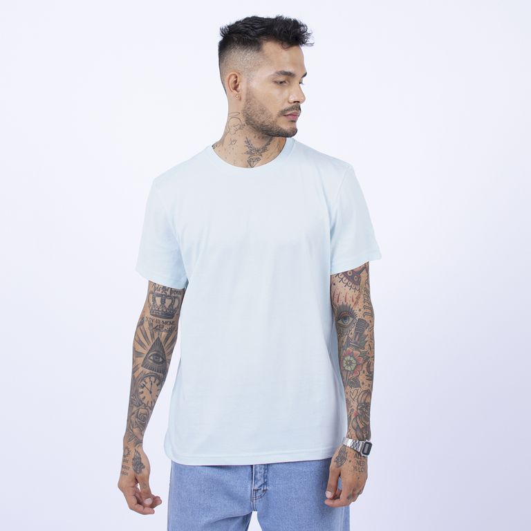 Polo básico celeste hombre