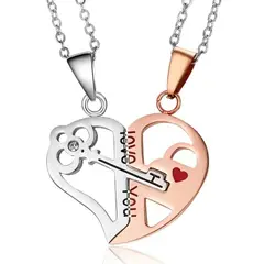 GENERICO - Set de Collares Llave de Amor Enamorados Parejas Novios - Genieka