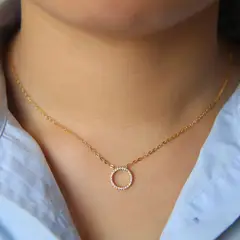 GENERICO - Pack de Joyas Circular Collar y Aretes Regalo Navidad - Genieka_.