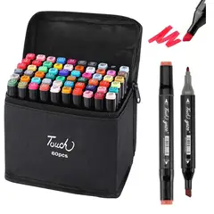GENERICO - Plumones Doble Punta Marcadores Colores de 60pcs