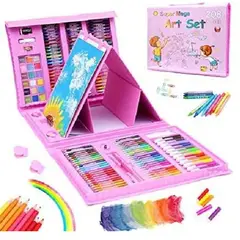 OEM - Mega Set de Arte Dibujo y Pintura 208 Piezas - Rosado