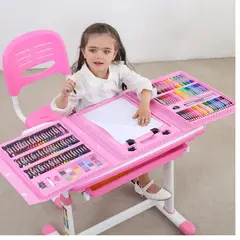 OEM - Mega Set de Arte Dibujo y Pintura 208 Piezas - Rosado