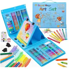 OEM - Mega Set de Arte Dibujo y Pintura 208 Piezas - Celeste