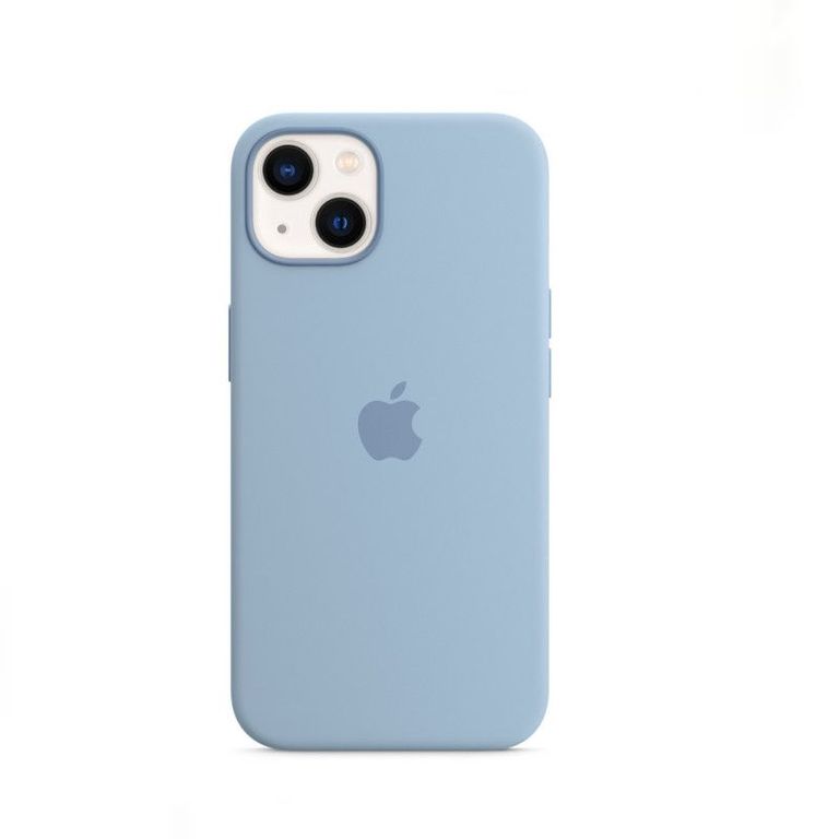 Case Silicona Para Iphone 13 CELESTE + Mica de Vidrio