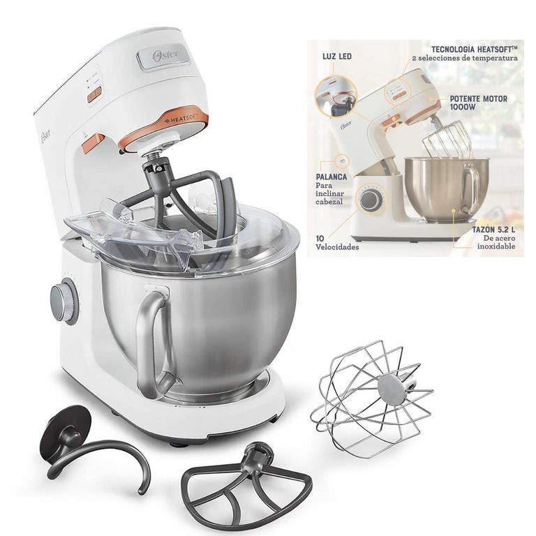 Batidora Planetaria 5-2L Heatsoft FPSTSMPL4W Blanco