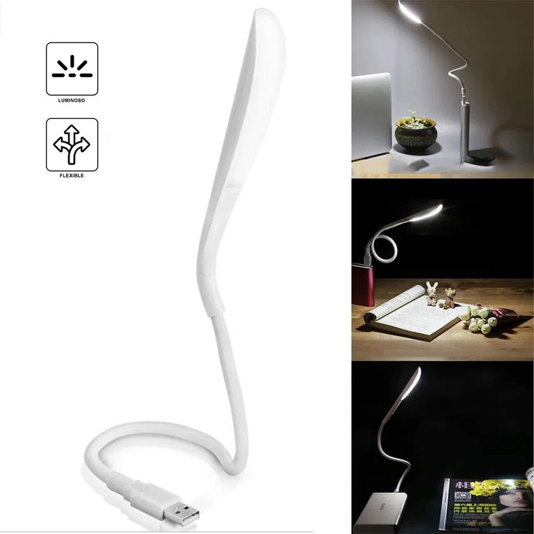 Lámpara de Lectura USB LED Flexible para Laptop Blanco