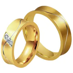 GENERICO - Anillo Matrimonio Alianzas Passionate Hombre Bañado Oro Novio Genieka